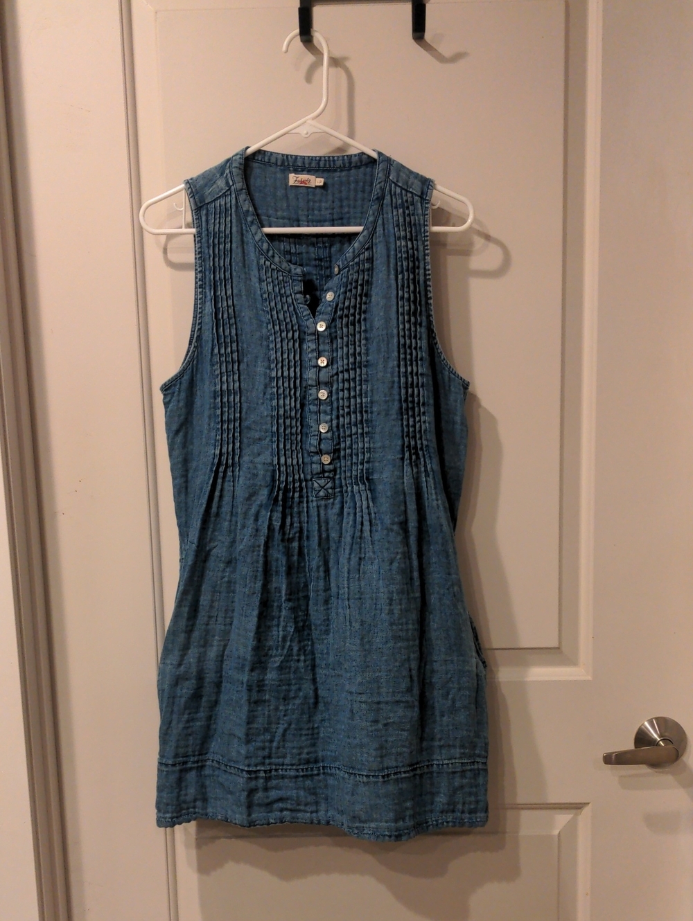 Faherty Denim Blue Sleeveless Mini Dress
